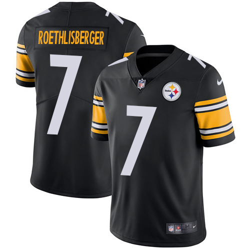 Nike Steelers #7 Ben Roethlisberger Black Team Color Men's Stitched NFL Vapor Untouchable Limited Jersey - Click Image to Close